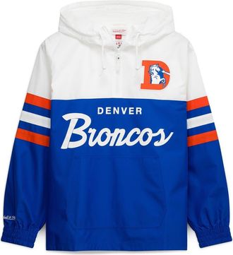 Mitchell & Ness Mens Mitchell & Ness Royal Denver Broncos Head Coach Anorak Quarter-Zip Windbreaker Jacket at Nordstrom, Size X-Large