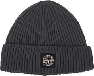 Stone Island Herrens M&uuml;tzen Schurwolle Grau