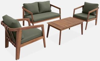 Sweeek Conjunto De Muebles De Jard&iacute;n De Madera De 4 Plazas