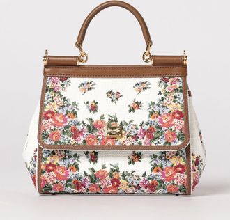 Dolce & Gabbana Borsa Sicily Dolce & Gabbana in canvas con fiori ricamati
