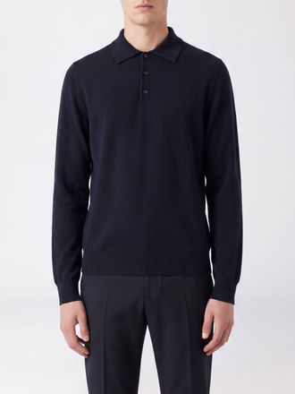 Brioni Long-Sleeved Polo Shirt in Cashmere and Silk