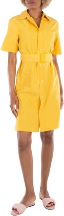 Burberry Short-Sleeve Cotton Blend Shirt Dress, Brand Size 10 ( US Size 8 )