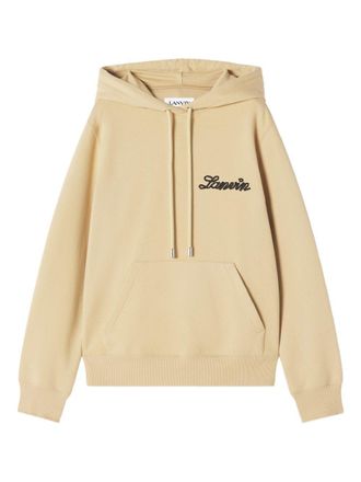 Lanvin Beige Relaxed-Fit Hoodie with Adjustable Drawstring