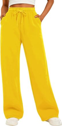 Generic Joggers for Women UK Womens Clothing Wide Leg Trousers Sweatpants Lounge Pants Tracksuit Bottoms Baggy Ladies Trousers Jogging Bottoms Fleece Lined St