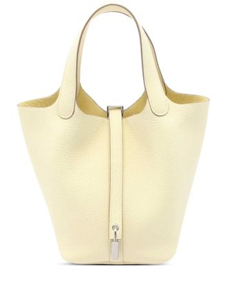 Hermès 2024 Picotin Lock PM tote bag - women - Calf Leather - One Size - Yellow