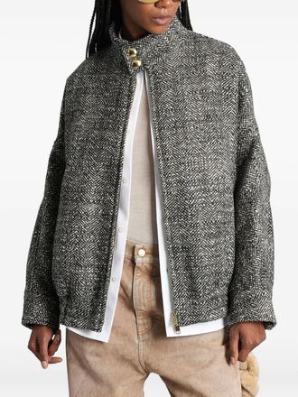 Darkpark herringbone-pattern bomber jacket - women - Fabric - S - Grey