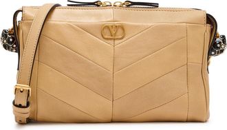 Valentino Garavani Vlogo Panelled Leather Shoulder bag - Gold - One Size