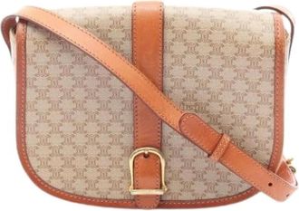 Celine Pre-owned Vintage Crossbody Bag - Dames - Vintage Schoudertas - Beige - ONE Size - Leer - Vintage