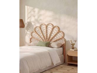 Vente-Unique 160 Cm Headboard - Rattan - Natural - FLOSIA in Light Oak | Size: Double