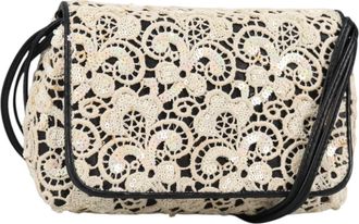 Chanel Floral Cc Flap Quilted Printed Silk White Leather Handbag (Pre-Owned)