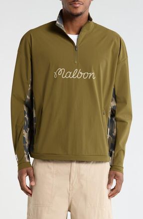 Malbon Golf Tour Divot Quarter-Zip Camouflage Jacket in Bark Camo at Nordstrom, Size Xx-Large