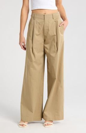 Frame Denim Pleated Wide Leg Pants in Khaki at Nordstrom Rack, Size 16