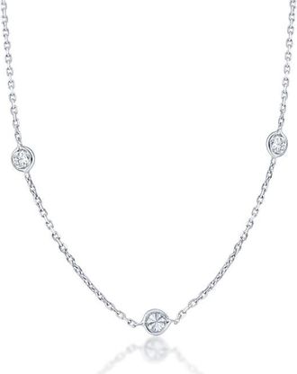 Pompeii3 1 1/5Ct Diamonds By The Yard Necklace Lab Grown in 14k White or Yellow Gold