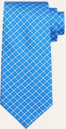 Cesare Attolini Mens Circle-Print Silk Tie