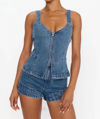 Show me your Mumu Shay Corset Top In Dark Denim