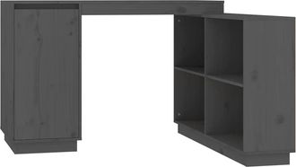 vidaXL Escritorio De Madera Maciza De Pino Gris 110x50x75 Cm Vidaxl