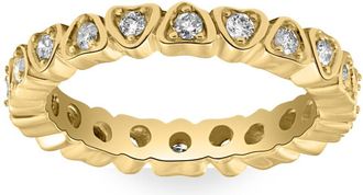 Pompeii3 1/2CT Diamond Heart Eternity Ring in White, Yellow, or Rose Gold