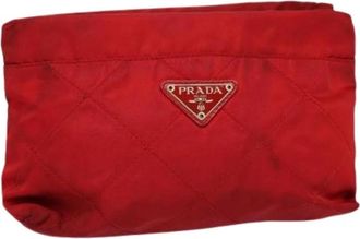 Prada Pre-owned Clutches, female, Red, Size: ONE SIZE Pre-owned Nylon prada-bags