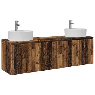 vidaXL Juego De Muebles De Ba&ntilde;o 3 Uds. Madera Envejecida Vidaxl