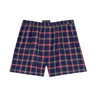 Brooks Brothers Geruite Katoenen Boxershorts - Heren - Onderbroek - Blauw - XL - Katoen - Ondergoed