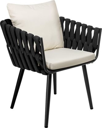 Clp Silla De Jard&iacute;n Lombardia Antracita Con Coj&iacute;n De Asiento Crema