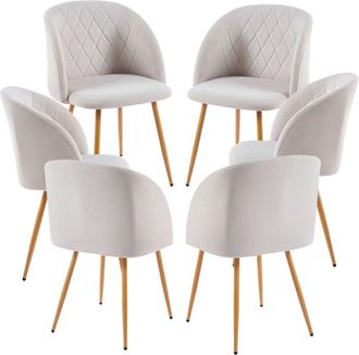 Regalos Miguel Packs Sillas Comedor - Pack 6 Sillas Velt Tela - Beige