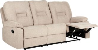 Beliani Beliani - Modern Fabric Recliner Sofa Manual Reclining Padded 3 Seater Beige Bergen