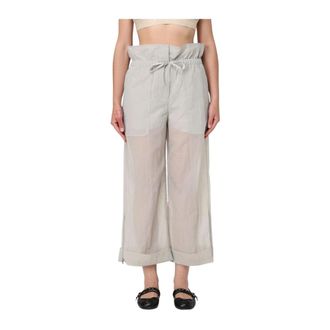 Pinko Pinko, Dames, Broeken, Grijs, Maat: XS Linnen