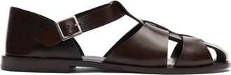 Scarosso Apollo leather sandals - men - Calf Leather/Calf Leather/Leather - 40 1/2 - Brown