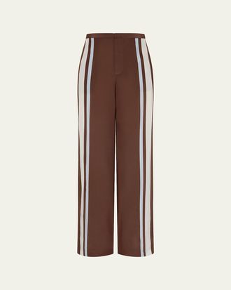 Sir. Marais Striped Silk Crepe Trousers