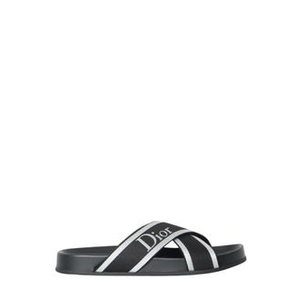 Dior Schoenen, Heren, Blauw, 45 EU, Logo Band Slides