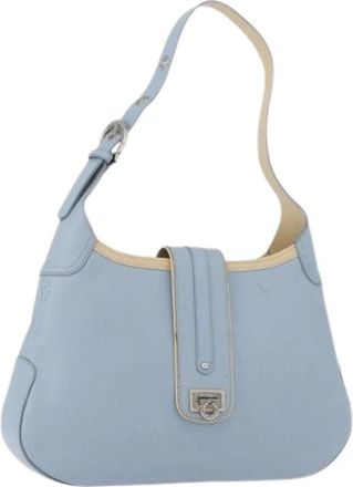 Ferragamo Pre-owned Shoulder Bag - Dames - Vintage Schoudertas - Blauw - ONE Size - Leer - Vintage