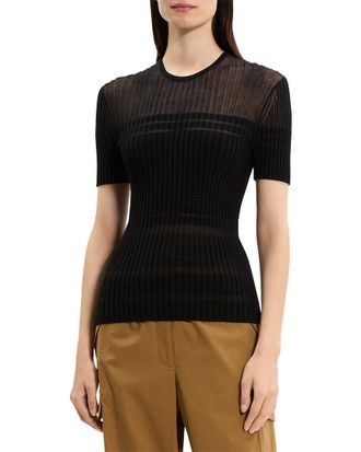 Theory Sheer Stripe Sweater