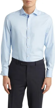 CHARLES TYRWHITT Non-Iron Twill Cutaway Slim Fit Shirt Double Cuff in Sky Blue at Nordstrom, Size 15.5