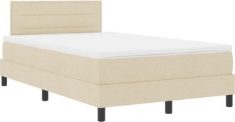 vidaXL Vidaxl - Box Spring Bed with Mattress Cream 120 x 200 cm Fabric