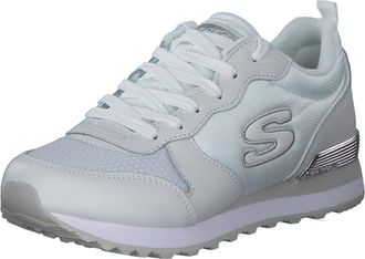 Skechers Womens Og 85 Goldn Gurl Sneaker, White Leather/Mesh/Nylon/Silver Trim, 4 UK