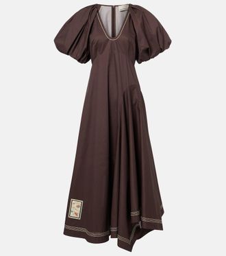 Alemais Puff-sleeve cotton maxi dress