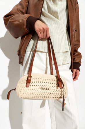 Versace Shoulder Bag Tag Bowling, Womens, Cream