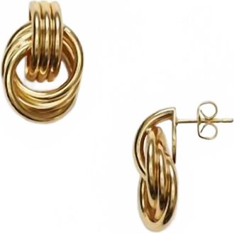 Anni Lu Womens Triplet Earrings In Gold