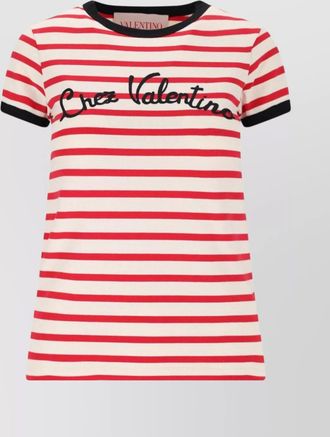 Valentino crew neck striped pattern short sleeves