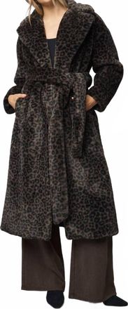 Splendid Lucia Long Fur Coat In Leopard Print
