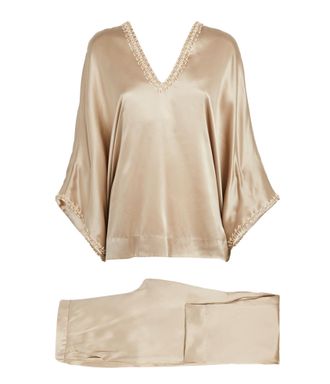 Natori Key Essentials Silk Two-Piece Pajama Set Size L