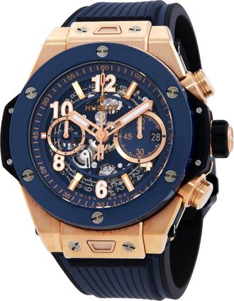 Hublot Pre-owned Hublot Big Bang Unico Chronograph Automatic Blue Dial Mens Watch 421.OL.5180.RX