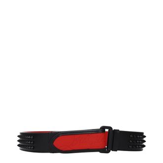 Christian Louboutin Loubi G&uuml;rtel Herren Schwarzes Leder