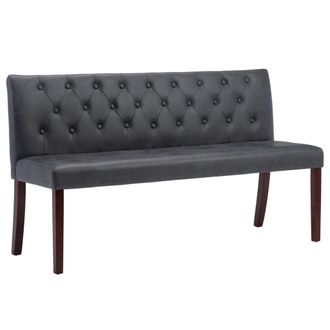 vidaXL Vidaxl - Banco De Piel De Ante Artificial Gris 148,5 Cm