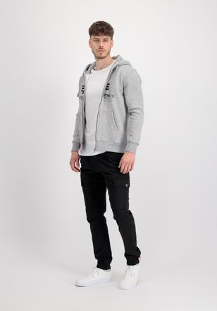 Alpha Industries Hoodie ALPHA INDUSTRIES Basic Zip Hoodie BL, Herren, Gr. S, grau (grau heather), Shell: 80% Cotton, 20% Polyester, regular fit, Sweatshirts Hoodie