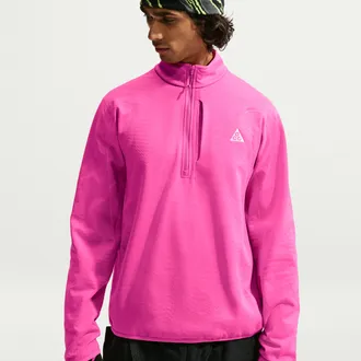 Nike Mens Nike ACG Wolf Grid Therma-FIT 1/2-Zip Hiking Top in Pink | IM4233-698