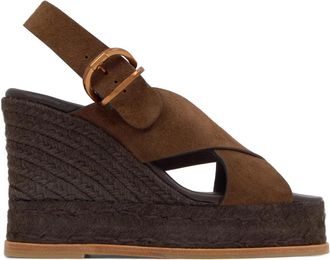 Castaner Betina Sandal - Dames - Sleehakken - Bruin - 37 EU - Leer - Schoenen