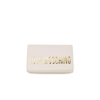 Love Moschino Womens Logo Plaque Wallet Beige - Ivory - One Size