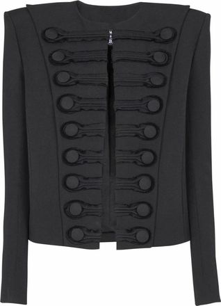 Balmain Grain de poudre spencer jasje met open voorkant - Dames - Blazers - Zwart - XL - Wol - Jassen